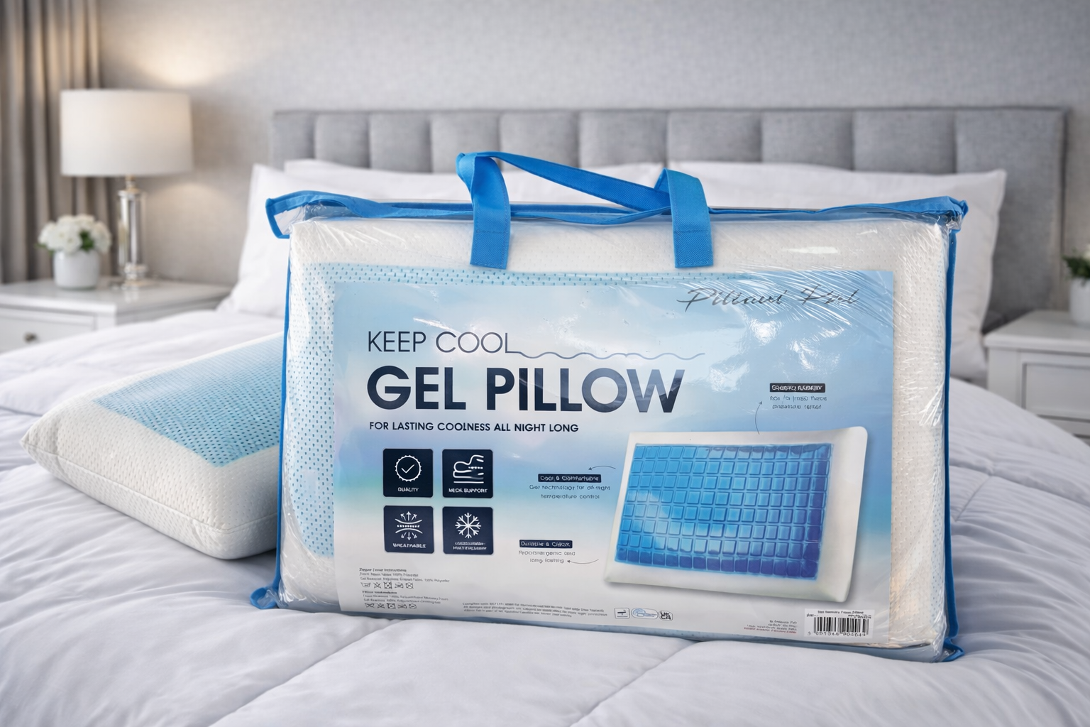 Cooling Memory Foam Gel Pillow – Breathable & Supportive
