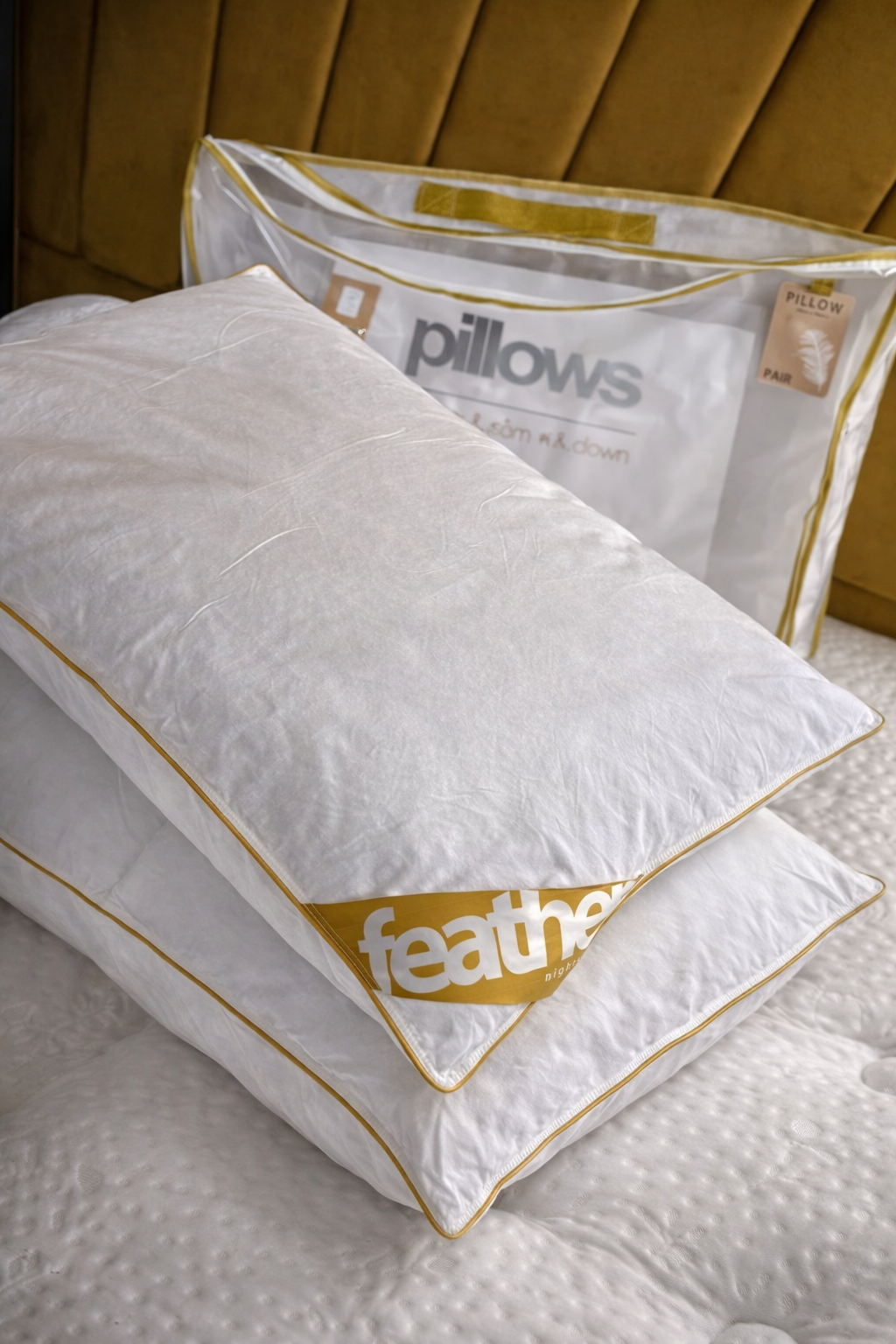 2-Pack Luxury Goose Feather & Down Pillows