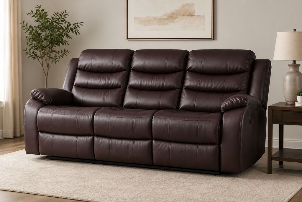 Elegance Soft Furnishings Roma Recliner Sofa 3+2 Seater Electric Leather Suite