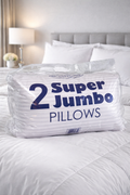 2 Pack Hotel Quality Super Jumbo Pillows – Soft & Hypoallergenic