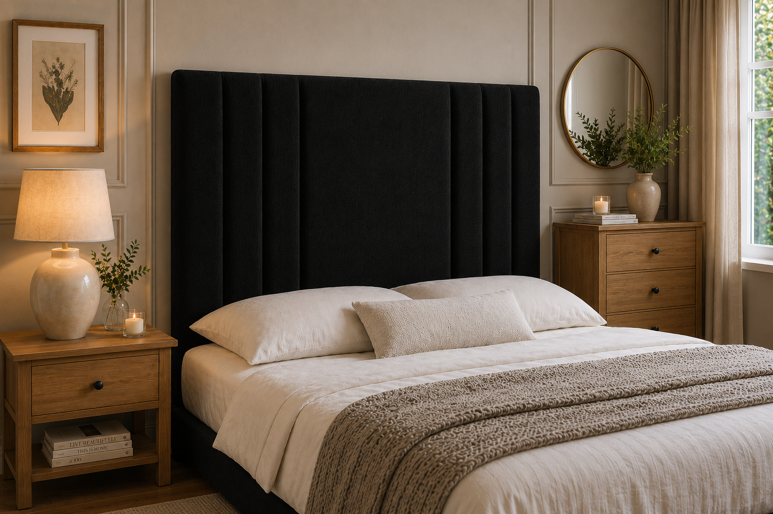 Elegance Soft Furnishings Design Vertical Panel Upholstered Headboard