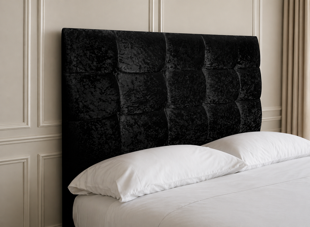 Elegance Soft Furnishings Plush Crushed Velvet Upholstered Headboard Padded Panel Modern Bed Backboard Luxury