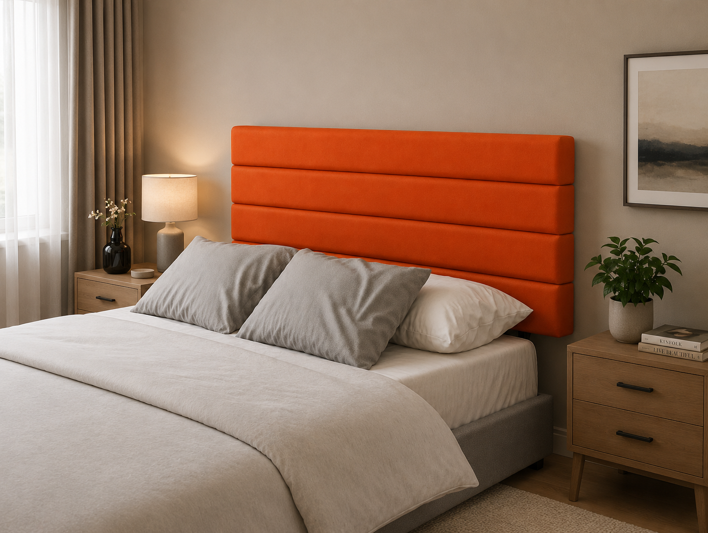 Elegance Soft Furnishings Charlie Plush Upholstered Headboard 24"