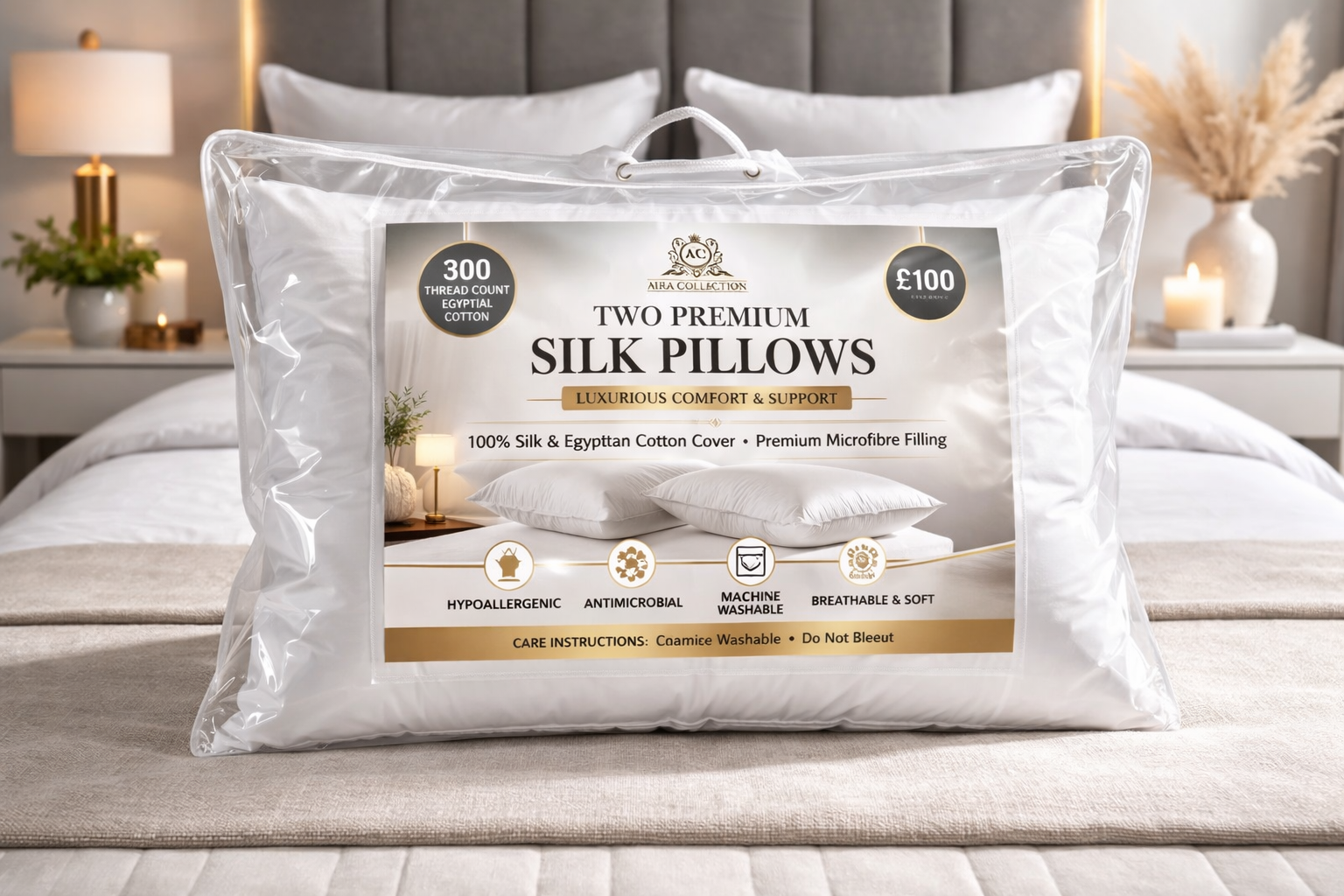 Premium Hotel Quality Silk Pillows