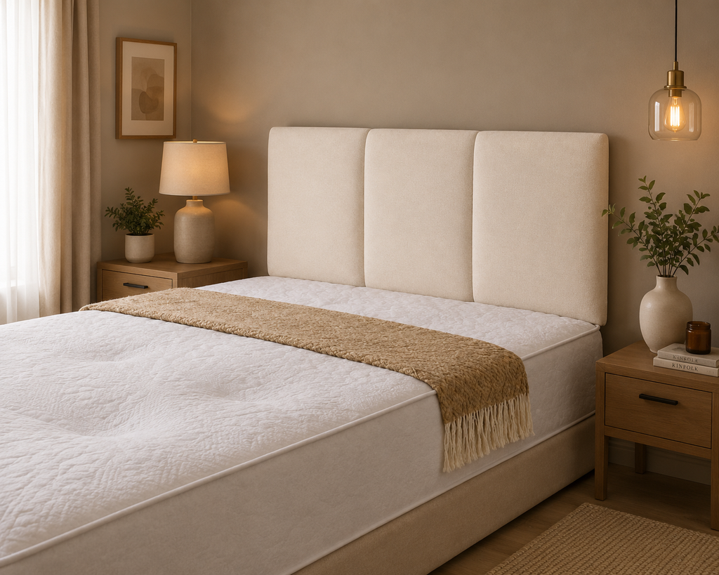 Elegance Soft Furnishings Eleanor Upholstered Headboard Padded Panel Naples Fabric