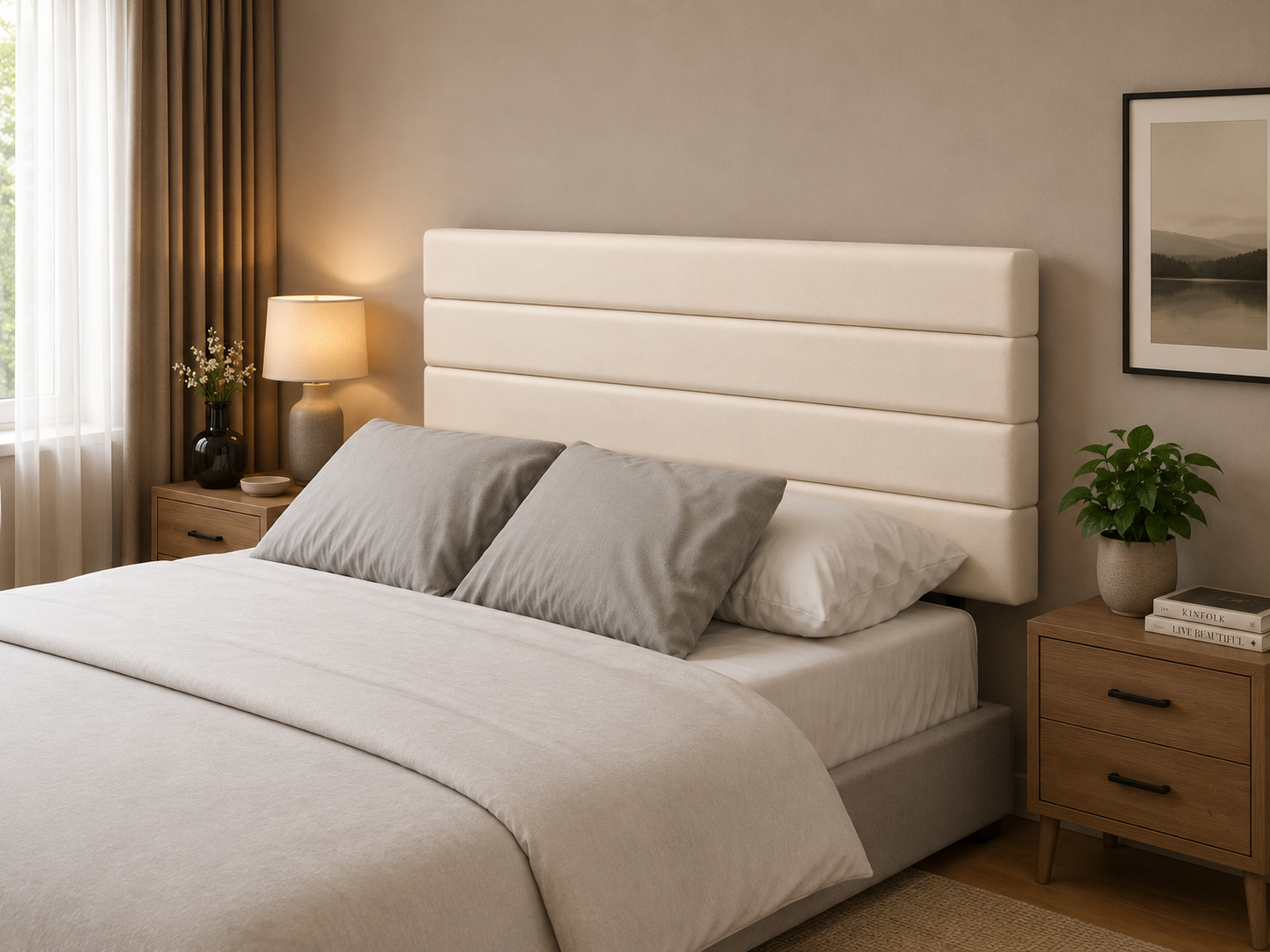 Elegance Soft Furnishings Charlie Plush Upholstered Headboard 24"