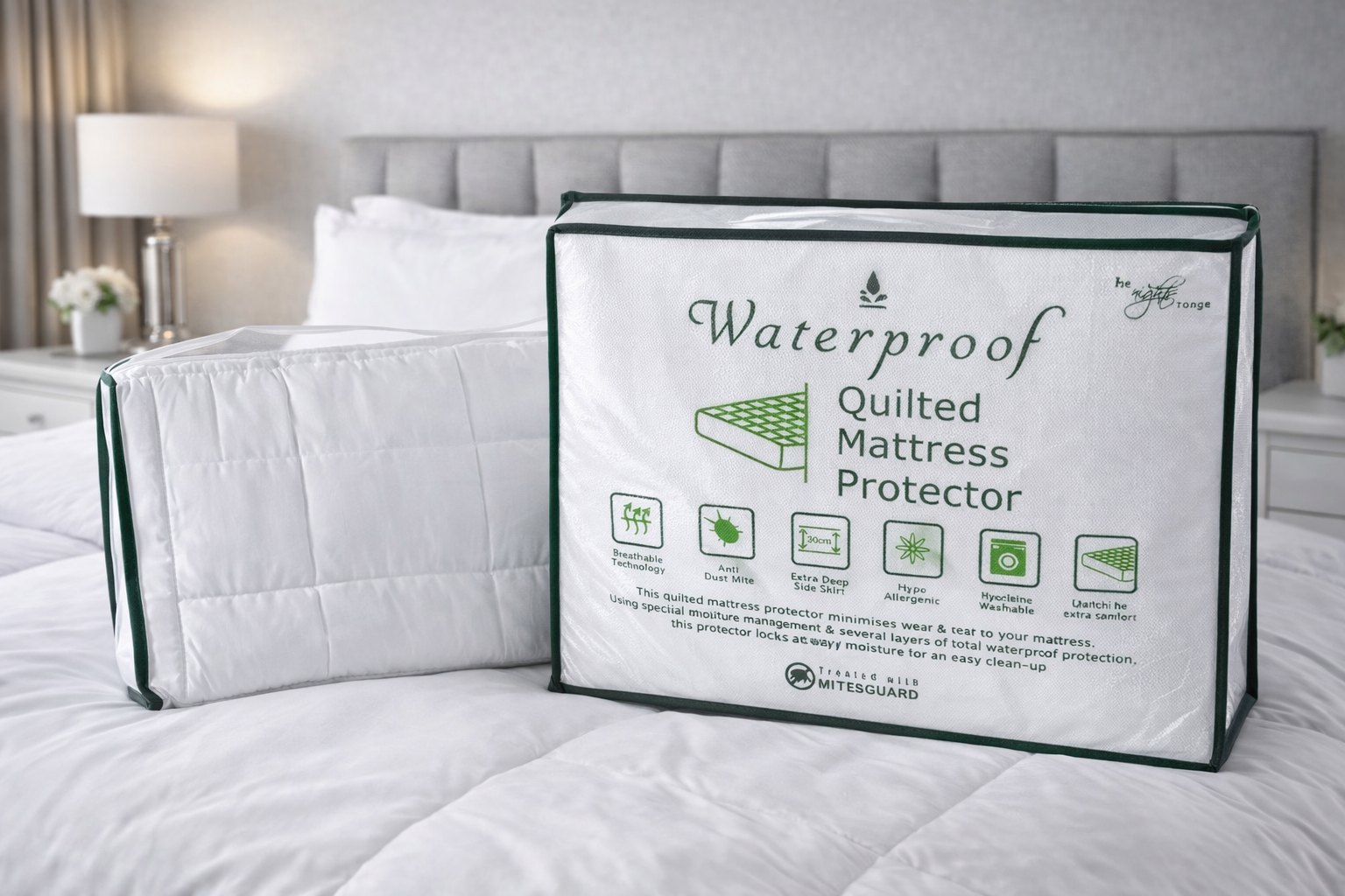 Quilted Waterproof Mattress Protector – Breathable & Hypoallergenic