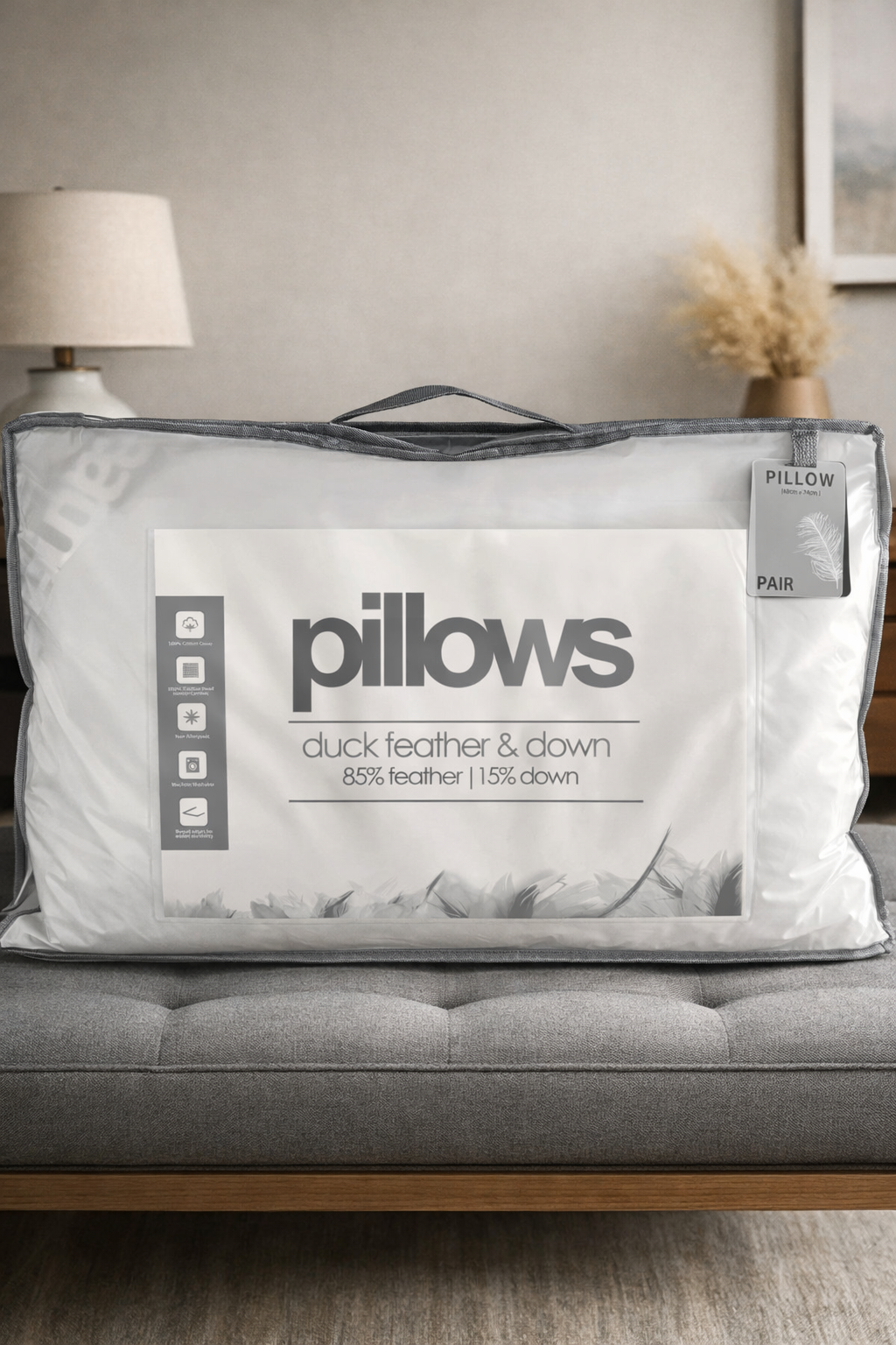 2-Pack Luxury Duck Feather & Down Pillows