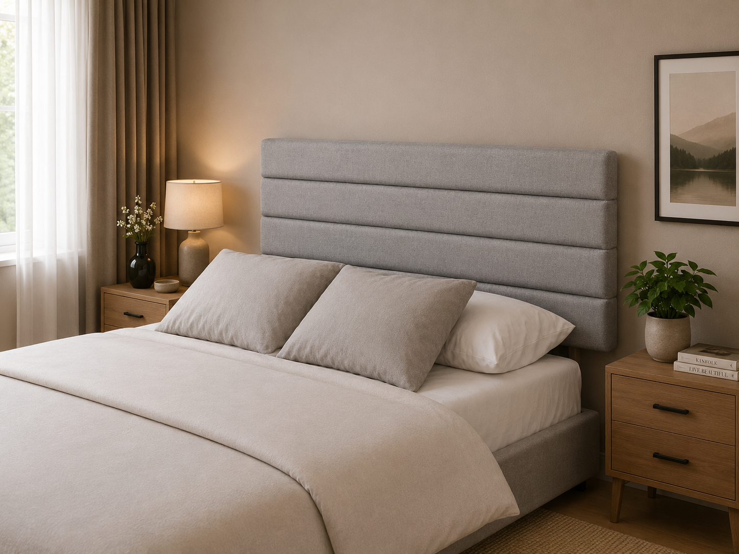 Elegance Soft Furnishings Charlie Plush Upholstered Headboard 24"