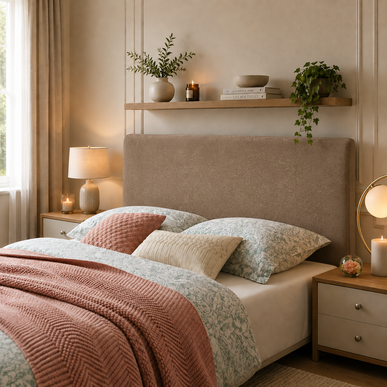 Elegance Soft Furnishing Simple Upholstered Headboard Crushed Velvet Padded Bed Backboard Modern Minimalist Design