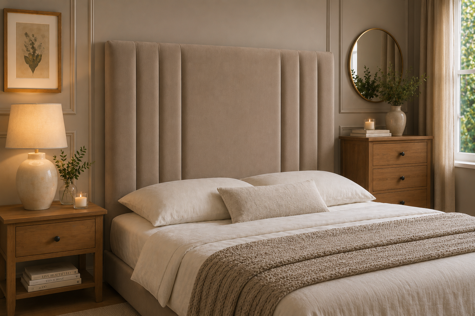 Elegance Soft Furnishings Design Vertical Panel Upholstered Headboard