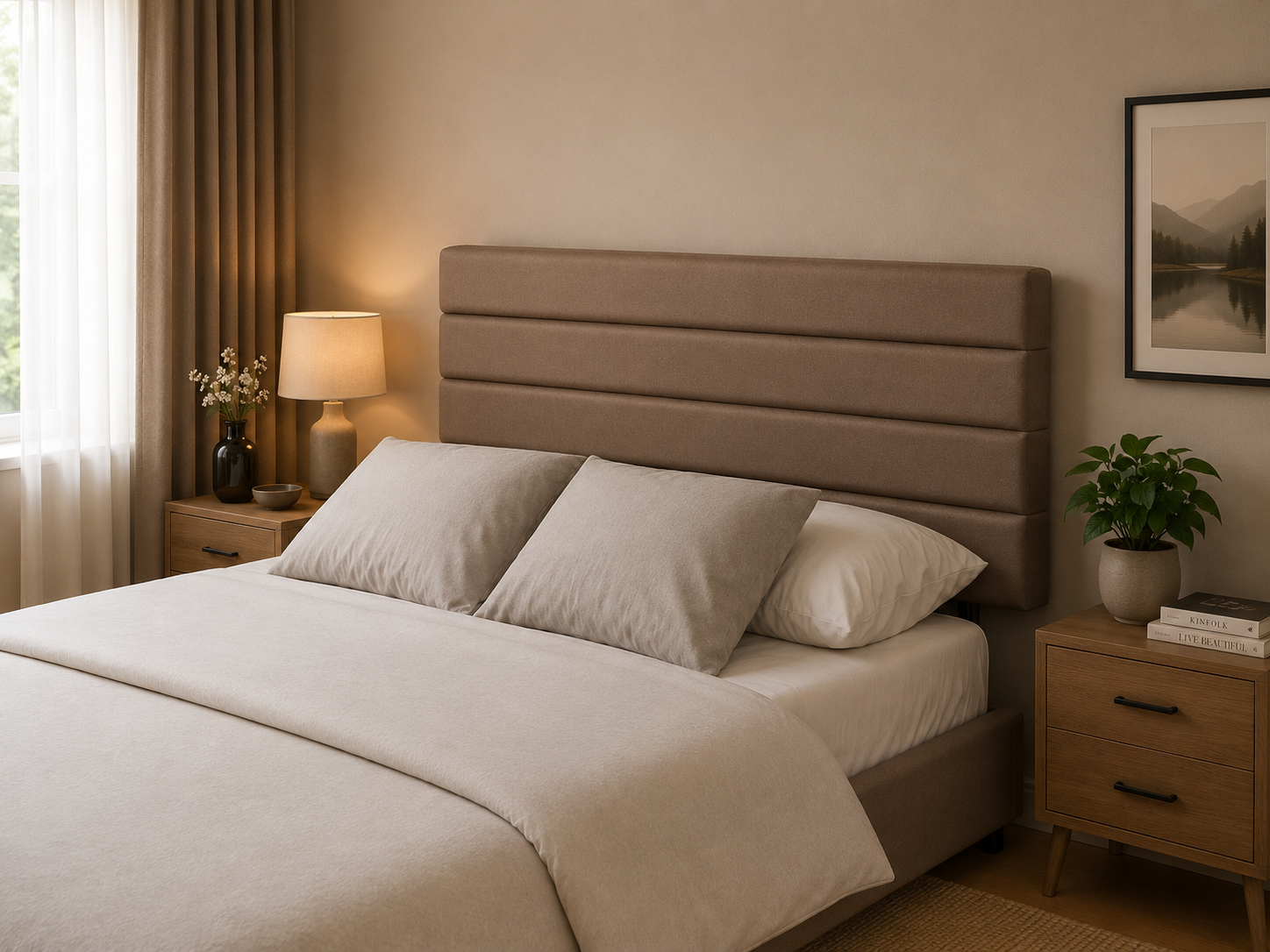 Elegance Soft Furnishings Charlie Plush Upholstered Headboard 24"