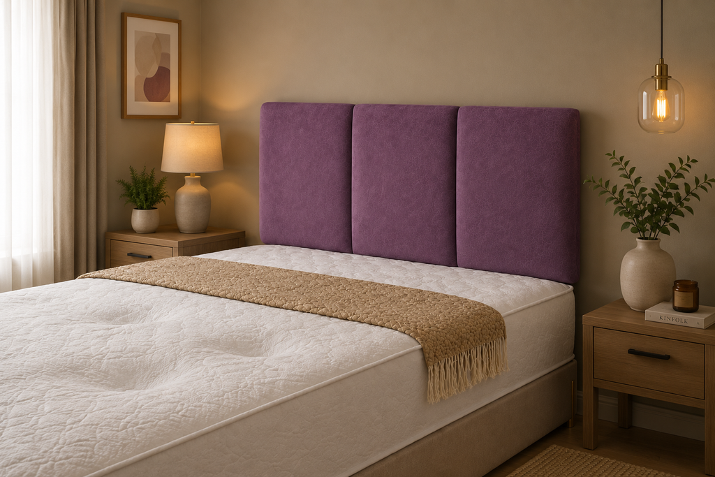 Elegance Soft Furnishings Eleanor Upholstered Headboard Padded Panel Naples Fabric