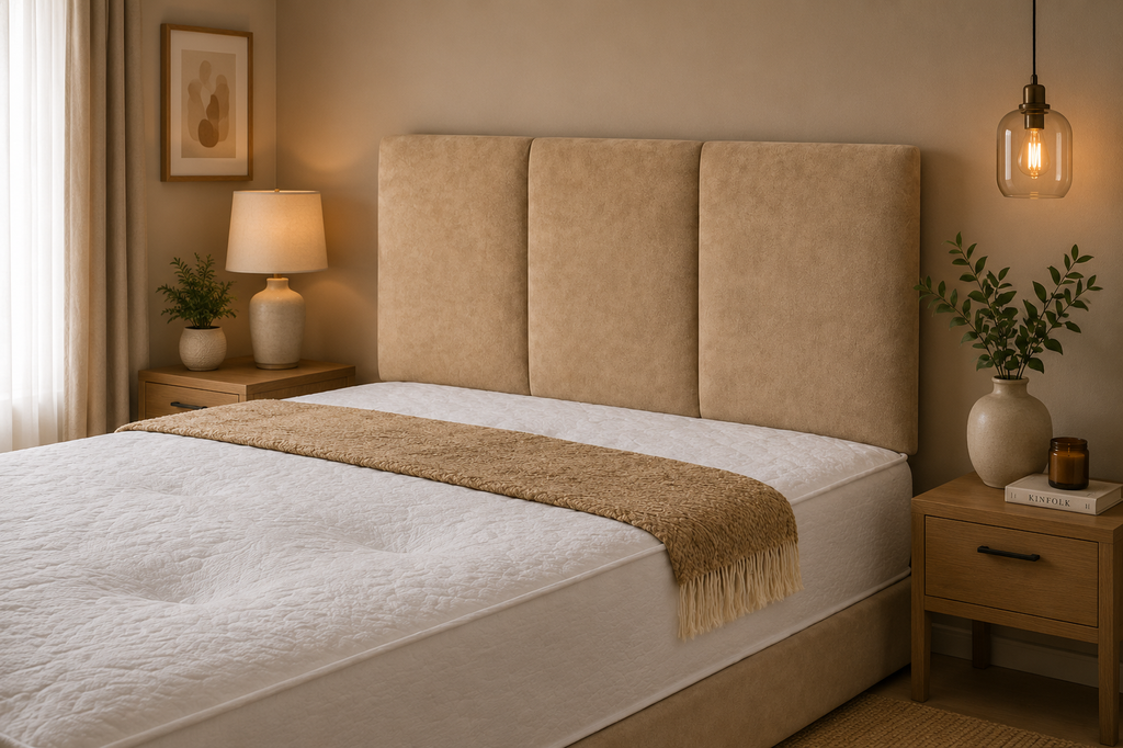 Elegance Soft Furnishings Eleanor Upholstered Headboard Padded Panel Naples Fabric
