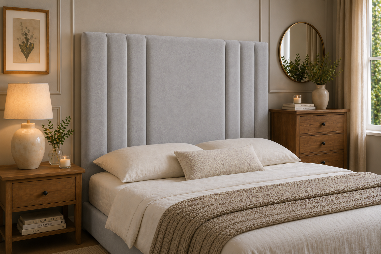 Elegance Soft Furnishings Design Vertical Panel Upholstered Headboard