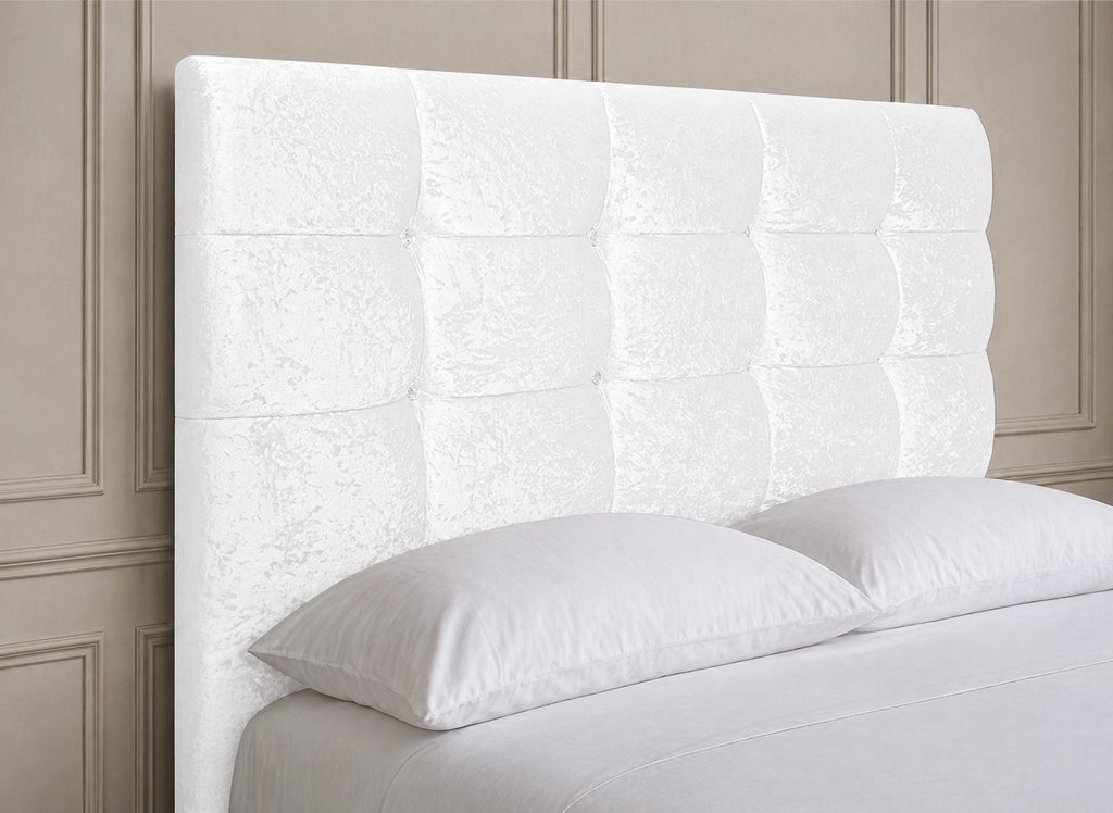 Elegance Soft Furnishings Plush Crushed Velvet Upholstered Headboard Padded Panel Modern Bed Backboard Luxury