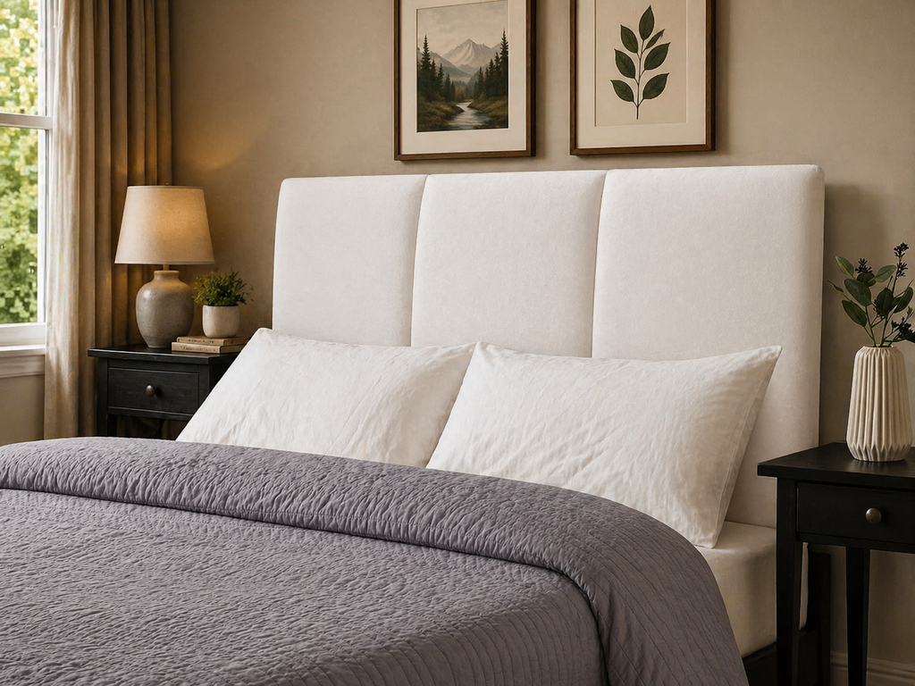 Elegance Soft Furnishings Modern Curved Upholstered Headboard Crushed Velvet Padded Bed Backboard Luxury Panel